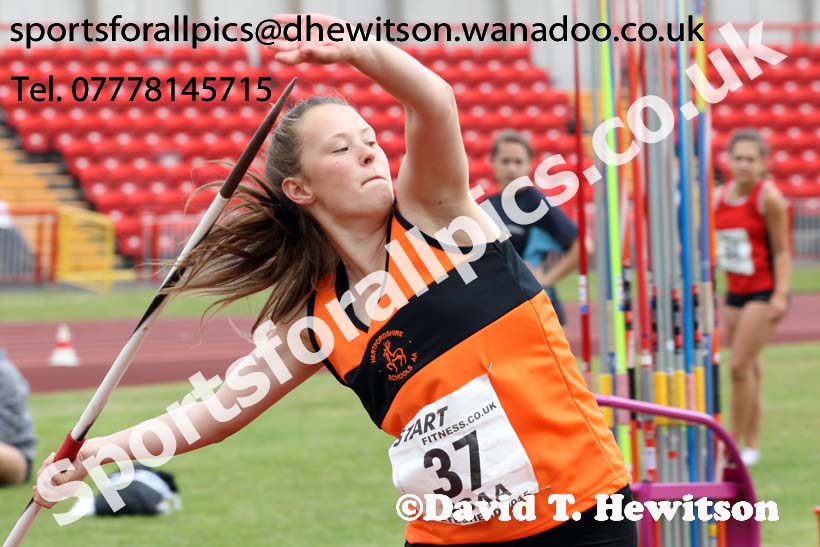 Inter girls javelin, 2015 English Schools Track and Field Champs., Gateshead Stadium. Photo: David T. Hewitson/Sports for All Pics